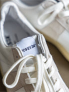 Soda Trends Italian Leather German Army Trainers in White/Ecru - Detail