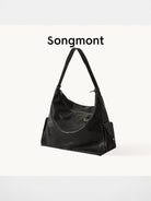 Songmont Large Suede Travel Hobo in Black