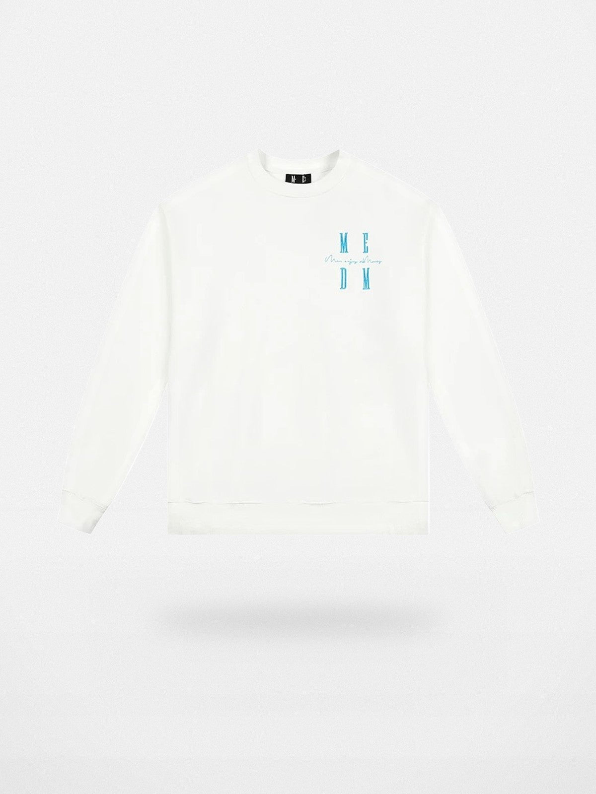 MEDM Cotton Blend Logo Crewneck in White