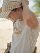 Retro 21 California Graphic Cotton T Shirt in White - On Model