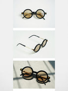 Future Update Round Acetate Sunglasses in Black