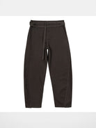 Simple Project Twisted Belt Curved Leg Pants in Brown