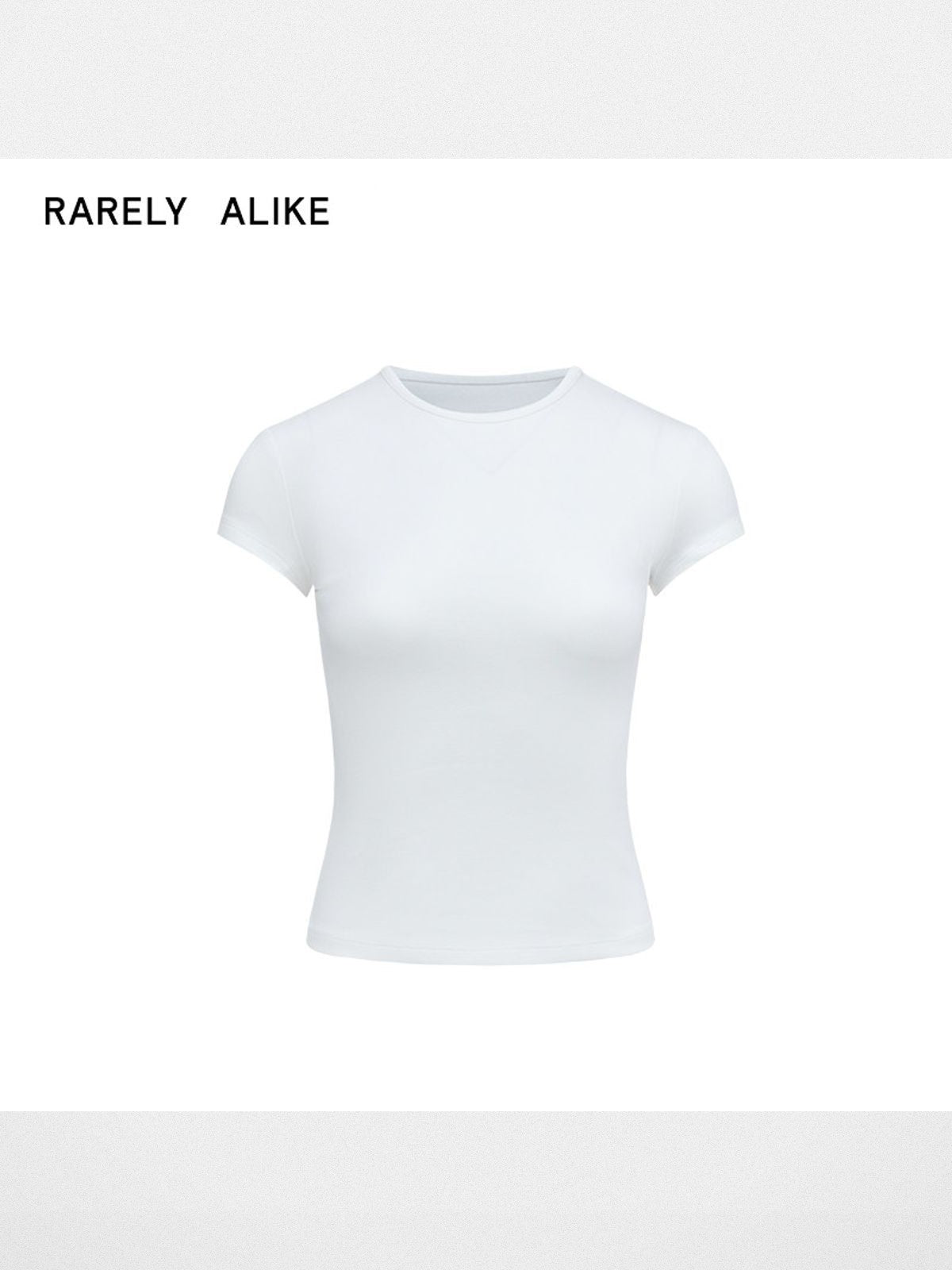 RARELY ALIKE Hourglass Cotton Crew Neck Tee in White