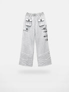 CFIERCE Cross Print Wide Leg Sweatpants in Gray