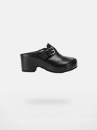 Rarely Alike IZZY Buckle Platform Clogs in Black
