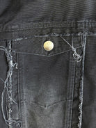 UNKNOWNWORLD Deconstructed Denim Horsehide Jacket in Black - Detail