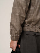 Retro 21 Silk Wool Plaid Double Zip Jacket in Brown - On Model