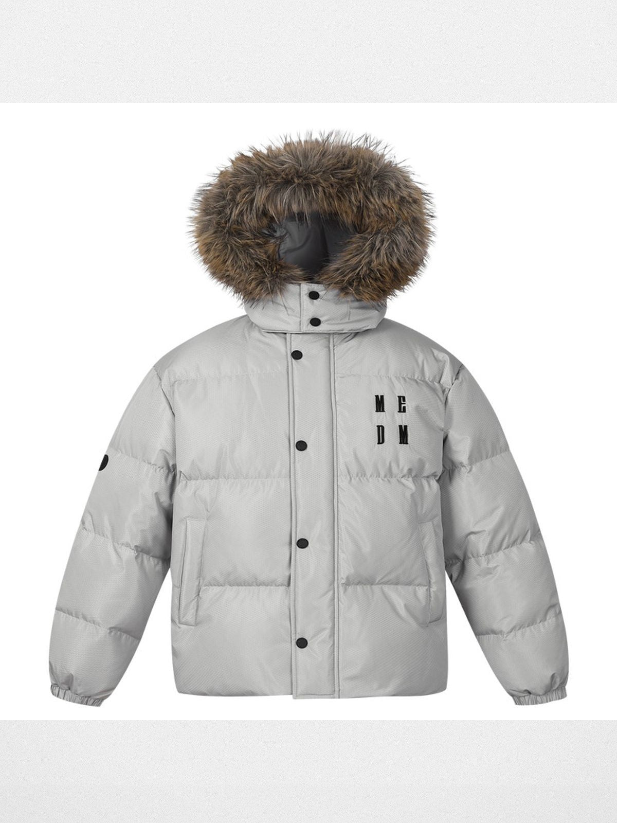 MEDM Detachable Hood Down Puffer in Gray