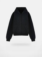 VLABMADE Boxy Cropped Zip Up Hoodie in Black