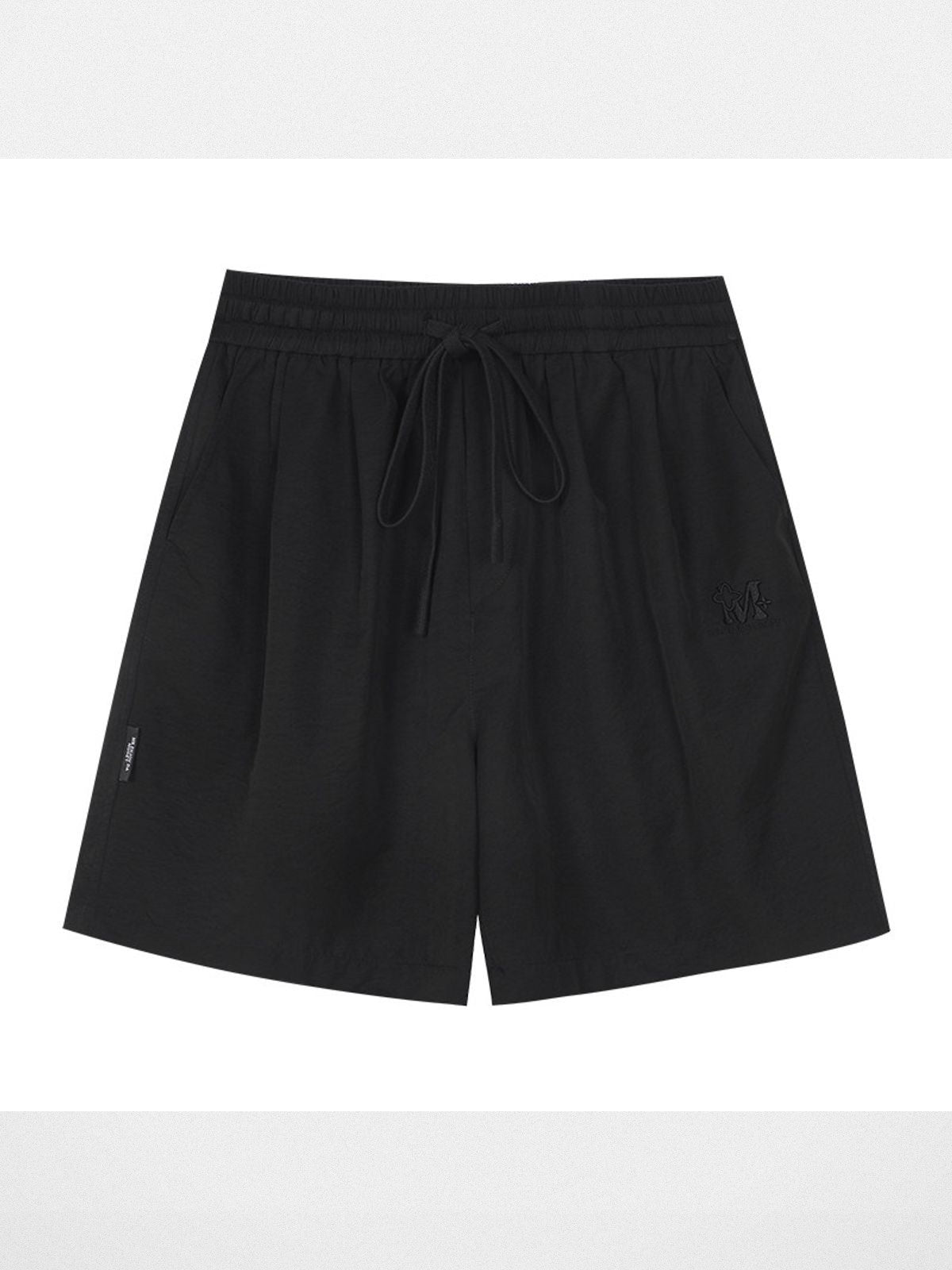 MEDM Lightweight Drawstring Shorts in Black