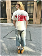 VLABMADE Heavyweight Distressed Print Pocket Tee in White