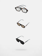 FUTURE UPDATE Oversized Geometric Double Bridge Glasses in Brown