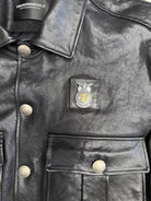 UNKNOWNWORLD Cropped Padded Horsehide Leather Jacket in Black - Detail