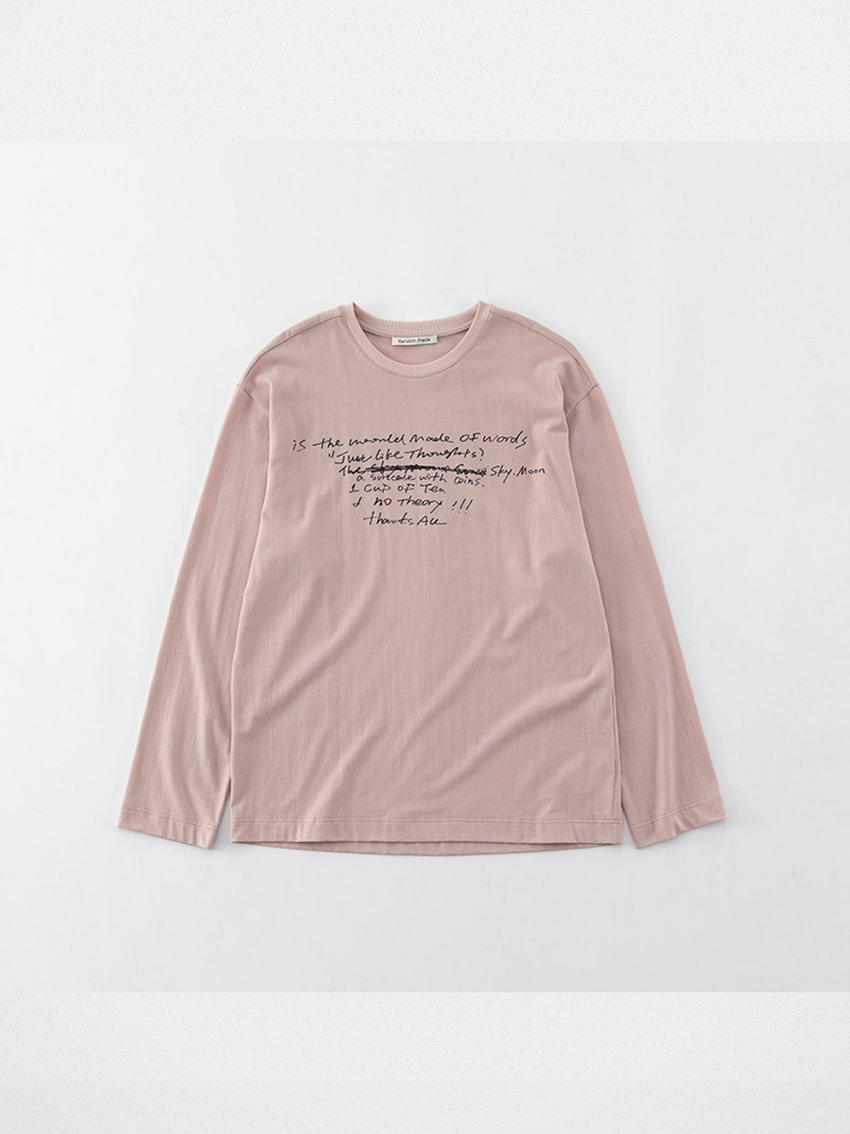 RandomPiece Letter Print Cotton T Shirt in Pink