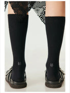 Simple Project Irregular Ribbed Crew Socks in Black