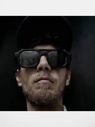 FUTURE UPDATE Geometric Double Bridge Sunglasses in Gray - On Model