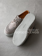 Soda Woven Suede Platform Sneakers in Gray