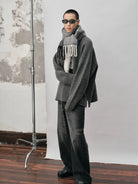 NANS Heavyweight Boucl Wool Sweater in Gray