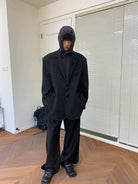 NeverSeez Hand Distressed Embroidered Blazer in Brown