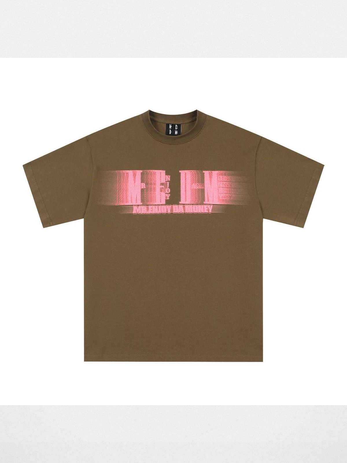 MEDM Shadow Logo Oversized T Shirt in Olive