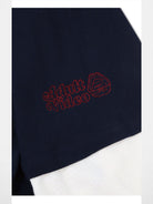 SOD Mock Layered Graphic Polo Shirt in Blue - Detail