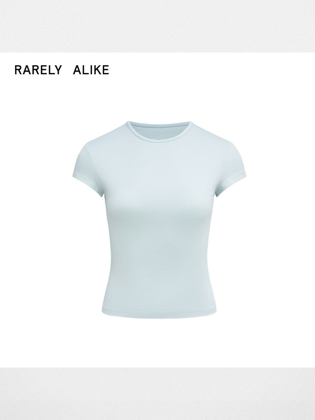 RARELY ALIKE Hourglass Cotton Crew Neck Tee in Sky Blue