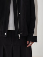 RandomPiece Color Block Cotton Blend Jacket in Black - Detail