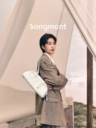 Songmont Small Nappa Leather Bowling Bag in White - On Model