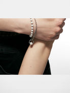 BLACKHEAD Double Layer Pearl Pendant Bracelet in Silver - On Model