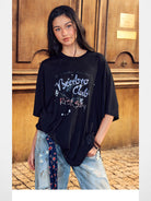 BeerBro Distressed Dirty Wash Relaxed Jeans in Blue - On Model