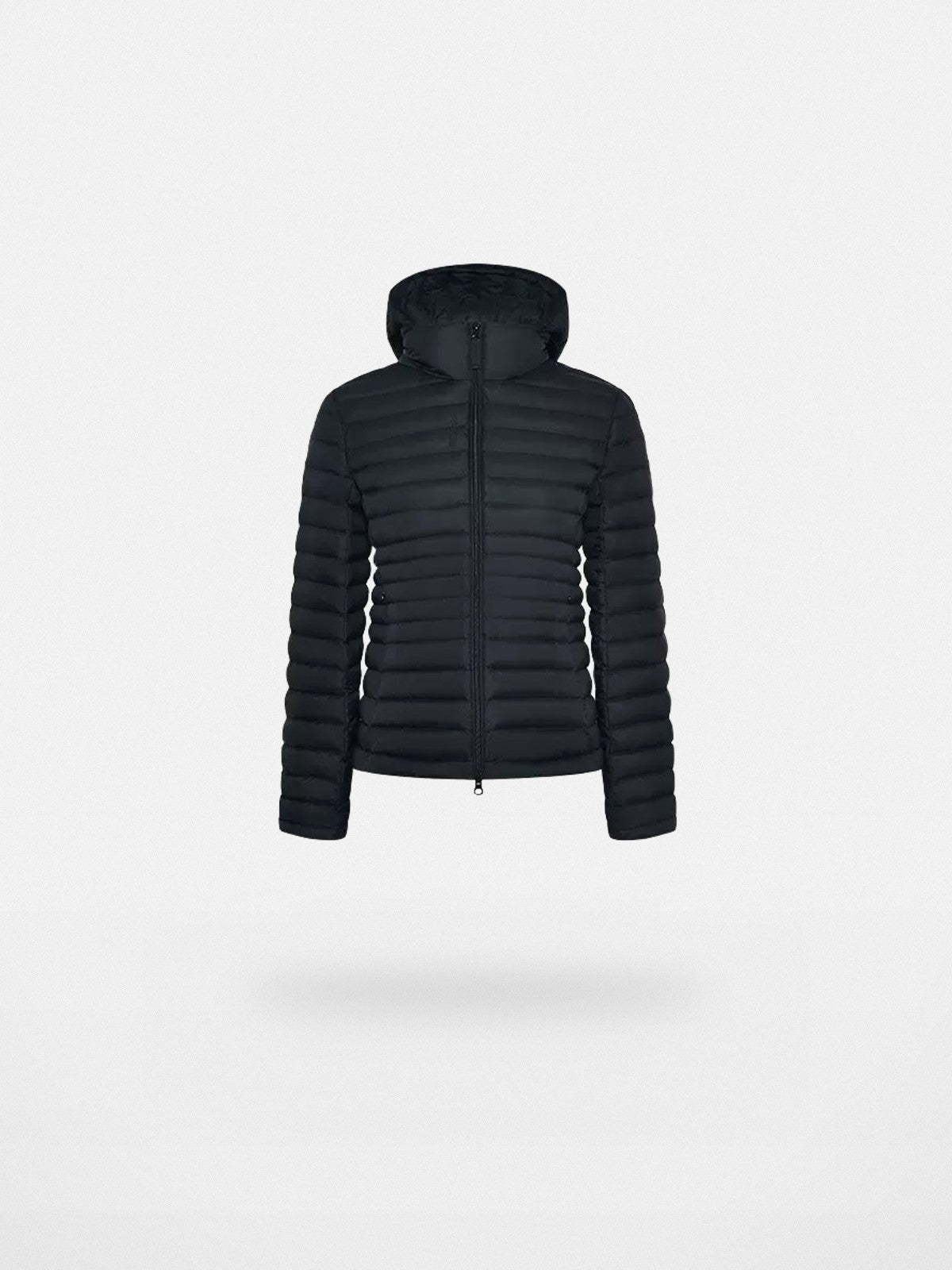 RARELY ALIKE Detachable Hood Down Puffer in Black