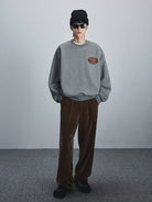 NANS Heavyweight Cotton Terry Crewneck in Gray - On Model