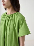 RandomPiece Eco Cotton Hemp Tiered Maxi Dress in Green - On Model