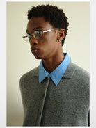 NANS Merino Wool Cashmere Cardigan in Gray - Lifestyle