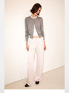 PUKI Lyocell Wide Leg Drawstring Trousers in Pink - On Model