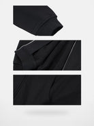 ARISEISM Oversized Cotton Blend Zip Up Hoodie in Black - Detail