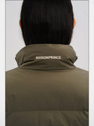 MasonPrince Cropped Down Puffer Jacket in Olive - Detail