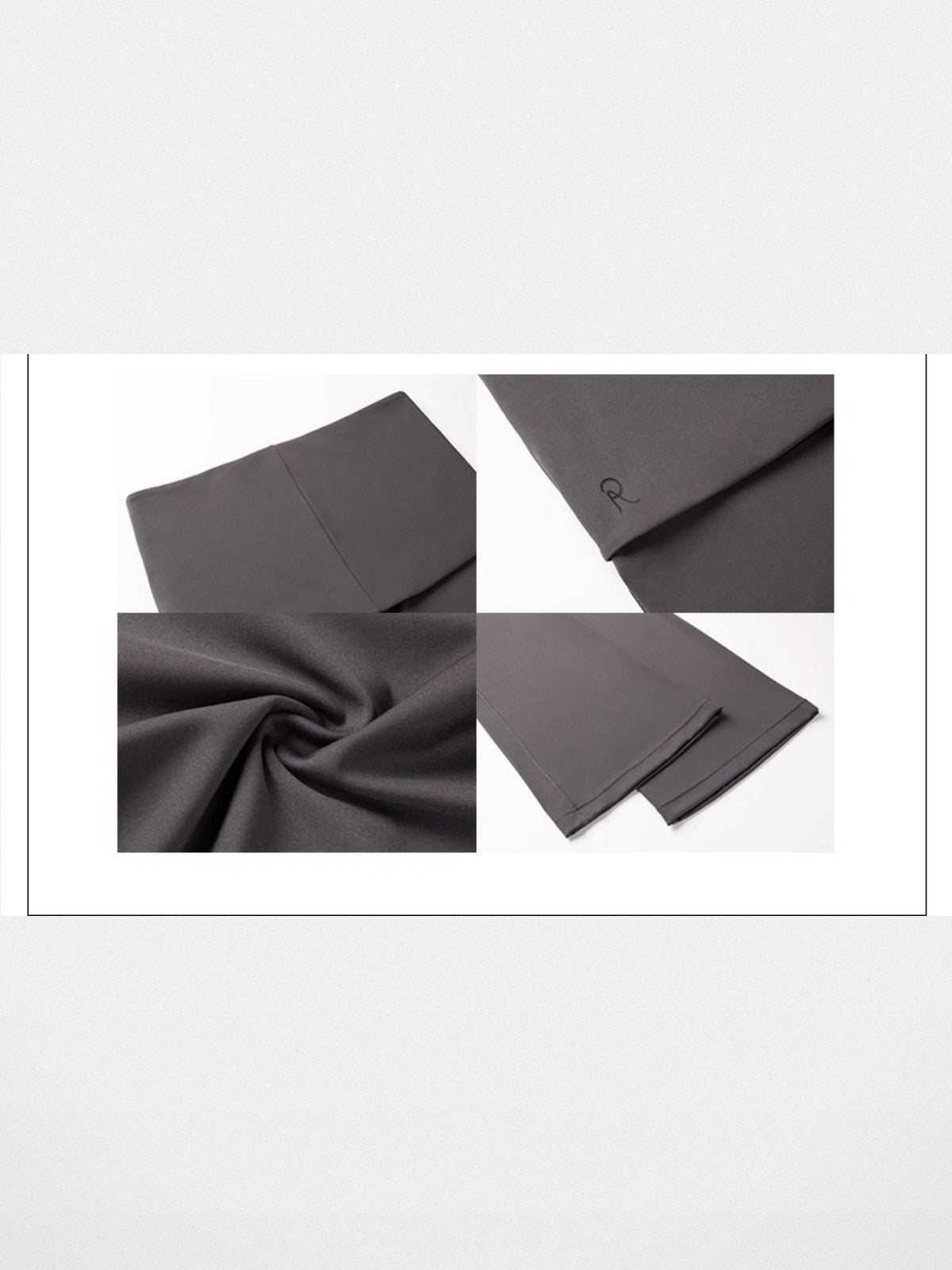 RARELY ALIKE Skirted Low Rise Flare Leggings in Gray - Detail