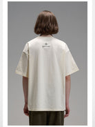 LOSTCTRL Withered Letters Heavyweight T Shirt in Cream - On Model