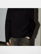 Y OFFICIAL Raglan High Neck Thermal Top in Black