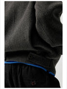 Simple Project High Neck Double Faced Wool Jacket in Gray - Detail