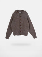 Simple Project Hooded Wool Blend Cardigan in Beige