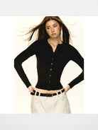 ARISEISM Slim Cable Knit Cardigan in Black