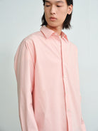 ROYA Long Staple Cotton Poplin Shirt in Pink - On Model
