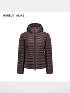 RARELY ALIKE Detachable Hood Down Puffer in Brown
