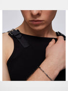 BLACKHEAD Two Tone Spliced Lightning Bracelet in Gold - On Male Model