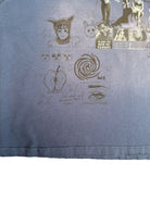 UNKNOWNWORLD Sun Faded Distressed Graphic T Shirt in Navy - Detail