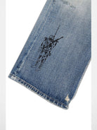 SOD Distressed Graffiti Embroidered Jeans in Blue - Detail