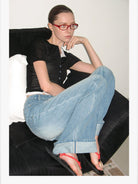 PUKI Faux Layered Knit Henley in Black - Lifestyle