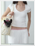 RARELY ALIKE Cup Neck Fitted T Shirt in White - On Model